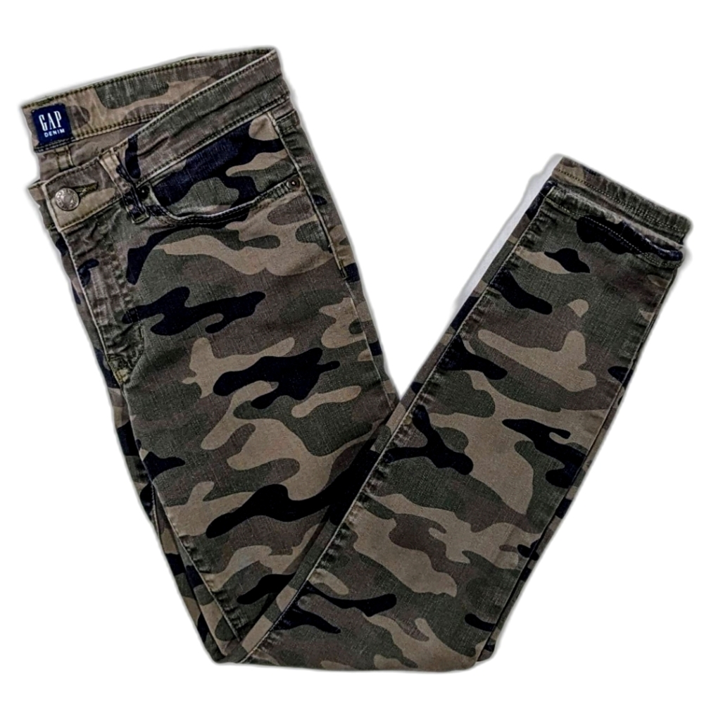 GAP Denim Camo Skinny Legging Ankle Crop Jeans Size 26